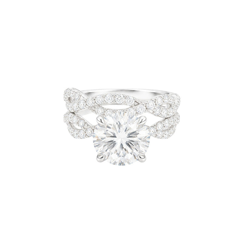 3.40ct Round Double Band Twist Engagement Ring