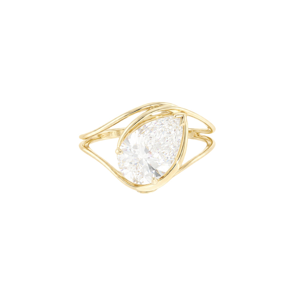 1.90ct Pear WireWork Solitaire Engagement Ring