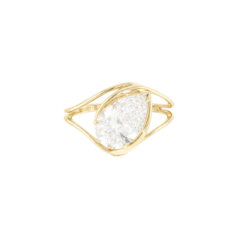 1.90ct Pear WireWork Solitaire Engagement Ring