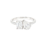 2.00ct Pear and Emerald Engagement Ring