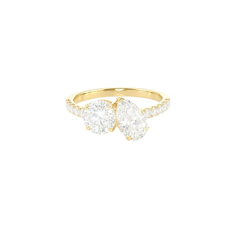 2.00ct Round and Pear Engagement Ring