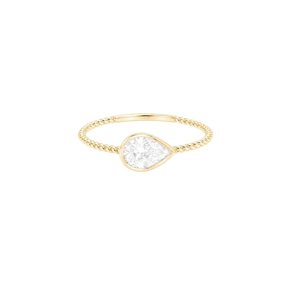 0.34ct Pear Twist Engagement Ring