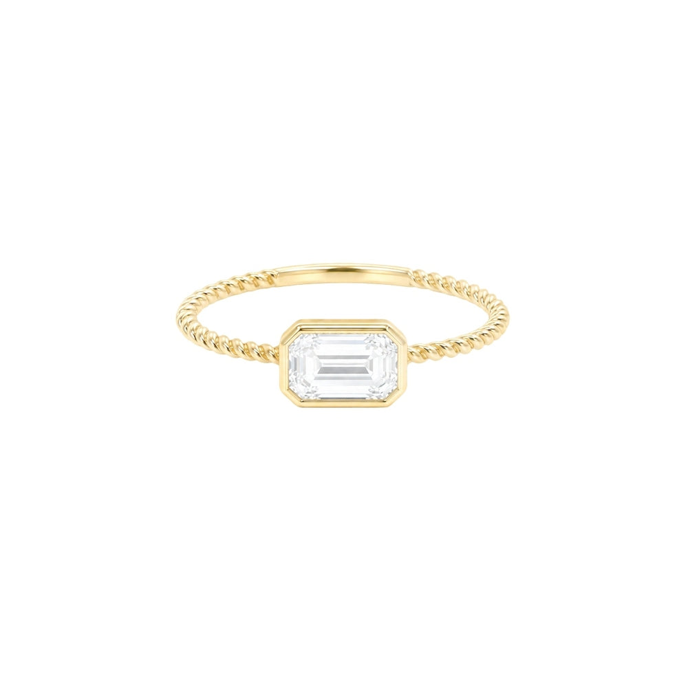 0.68ct Emerald Twist Engagement Ring