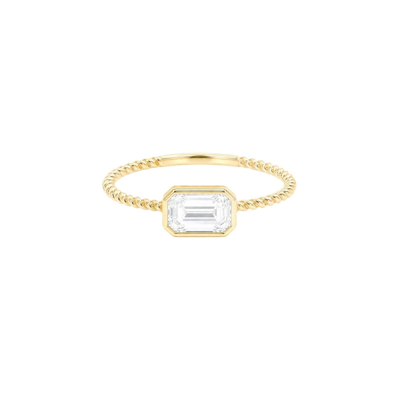 0.68ct Emerald Twist Engagement Ring