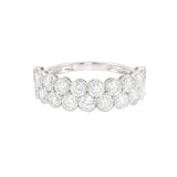 Round Double Row Half Eternity Wedding Band