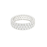 Round Three-Row Eternity Wedding Band