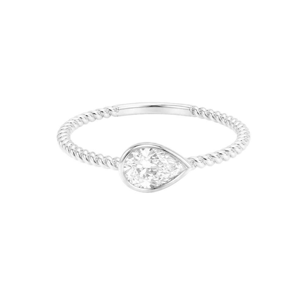 0.30ct Pear Bezel Twist Engagement Ring