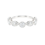Round and Pear Alternating Eternity Wedding Band