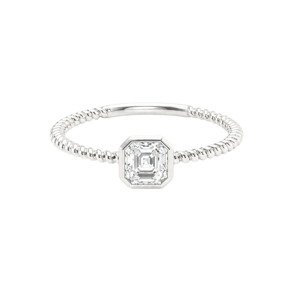 0.50ct Asscher Twist Engagement Ring