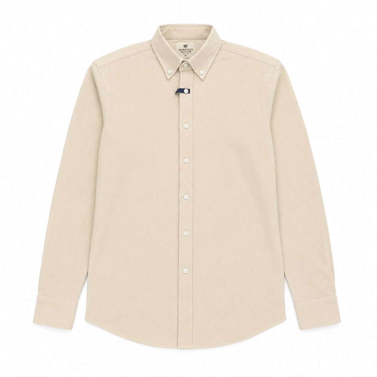 Morenzo Mens Sportswear Long Sleeve Shirt In Beige