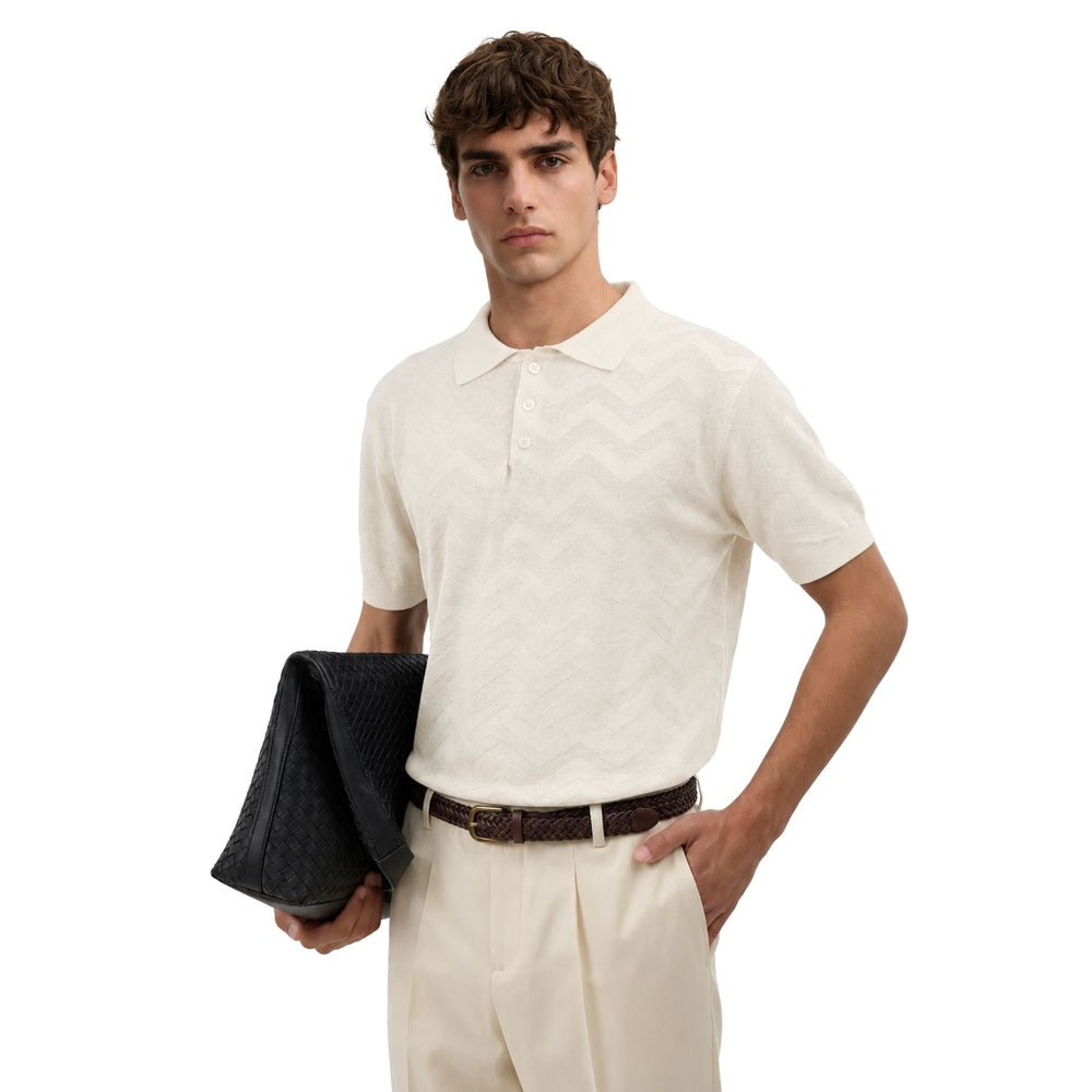 Antioch Mens Knitwear Golfer In Cream