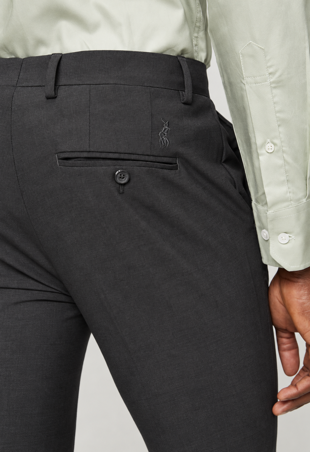 Polo Mens Slim Fit Trousers In Charcoal