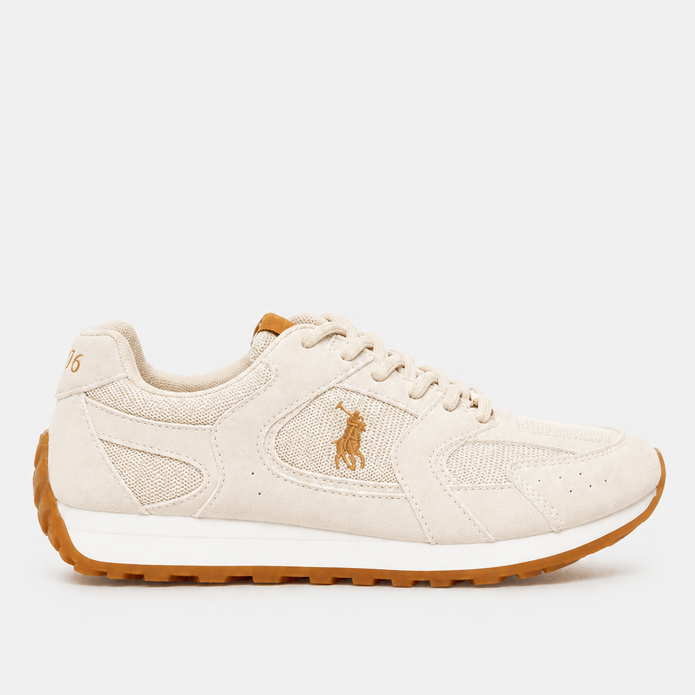 Polo Womens Mixed Panelled Runner Shoes In Off White