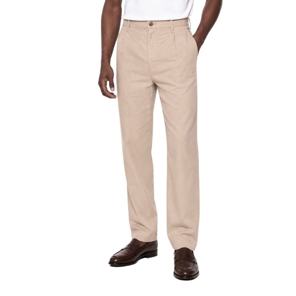 Polo Mens Elasicated Linen Blend Pants In Stone