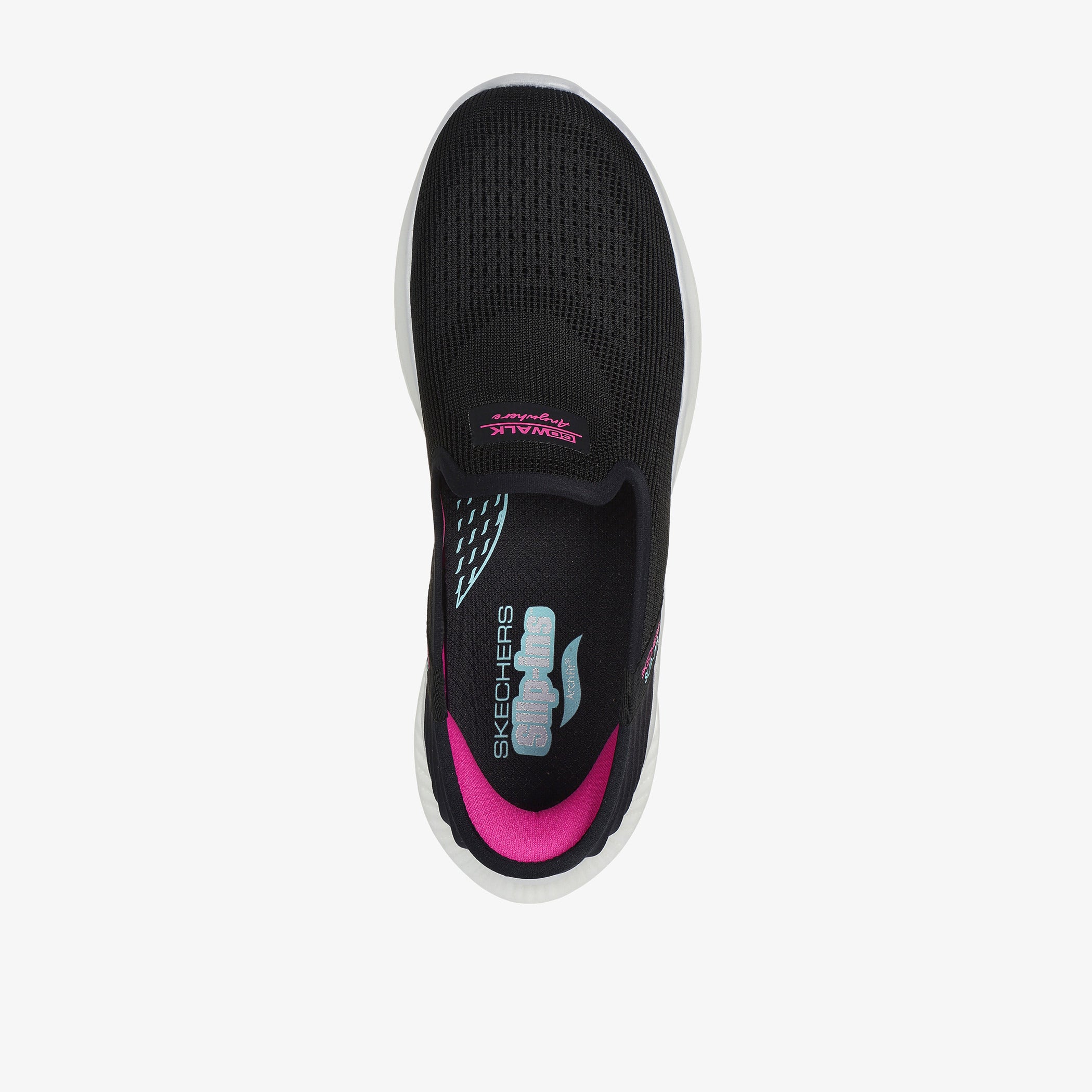 Skechers Womens Slip-Ins Go Walk Anywhere Shoes In Black & Pink