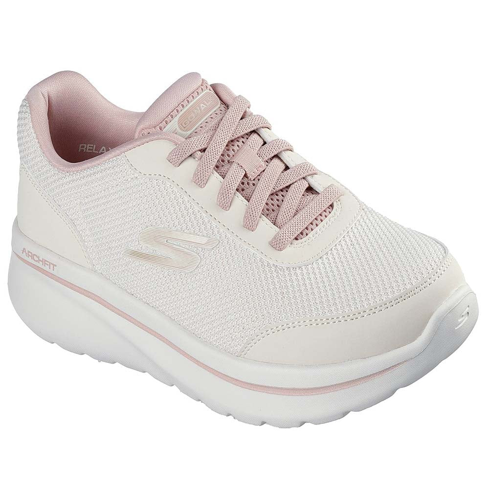 Skechers Womens Go Walk Arch Fit N-Joy Shoes In  Natural