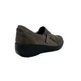 Cusion Walk Ladies Low Wedge Comfort Slip On Shoes In Taupe Multi