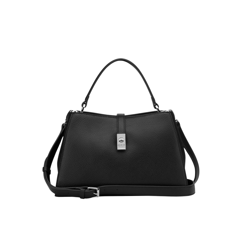 Guess Womens Rudie Satchel Bag In Black
