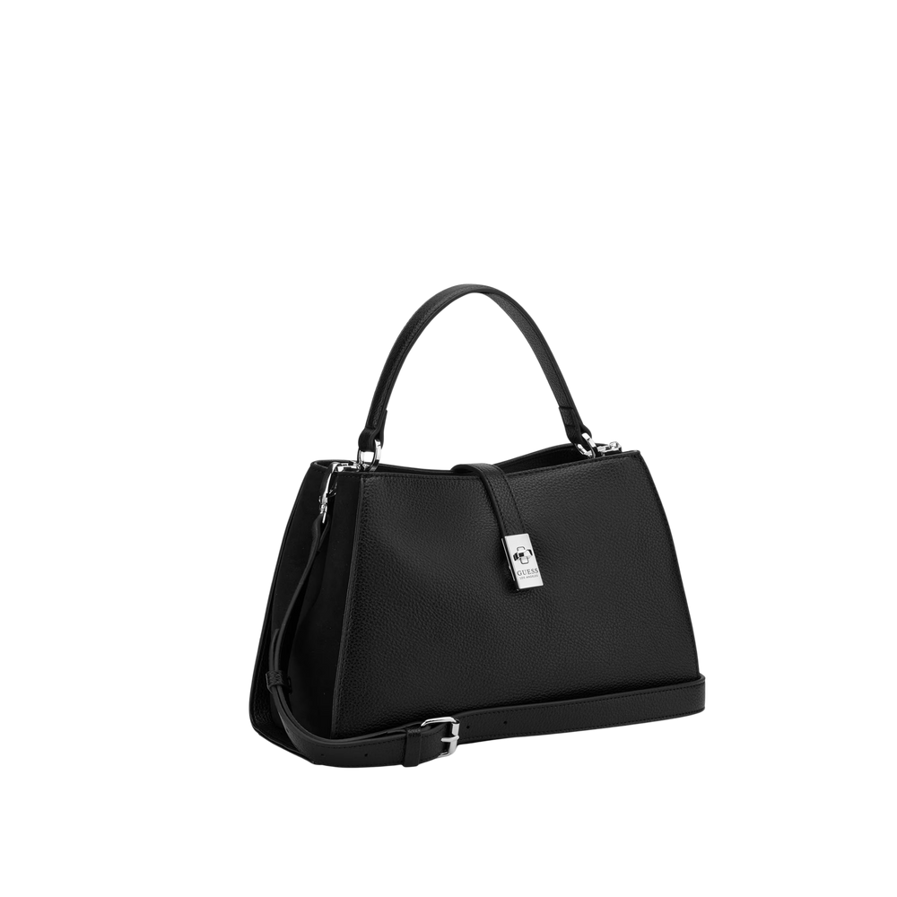 Guess Womens Rudie Satchel Bag In Black