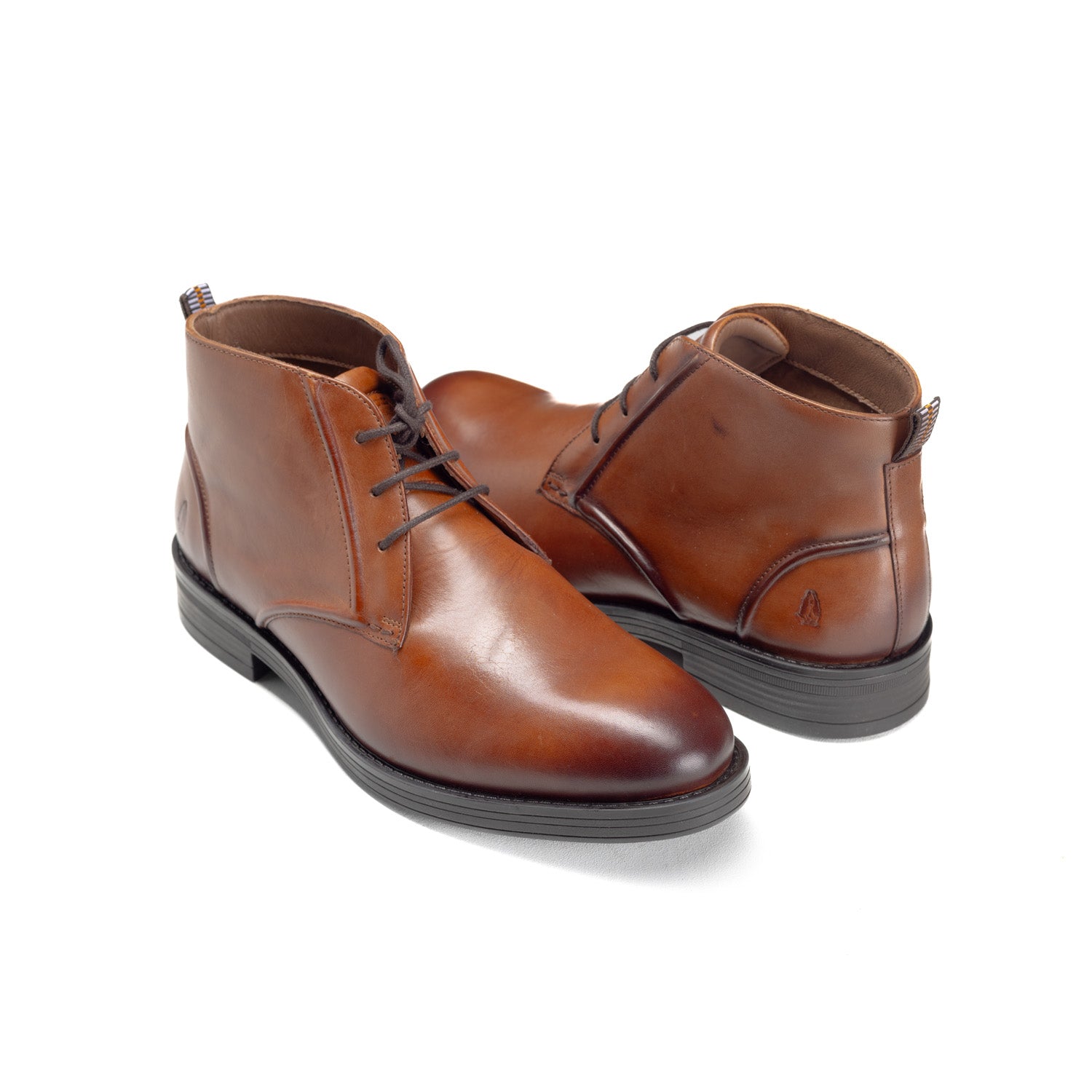 Hush Puppies Mens Elway Leather Shoes In Brown