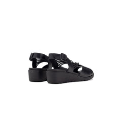 Hush Puppies Womens Black Everly Leather Shoes