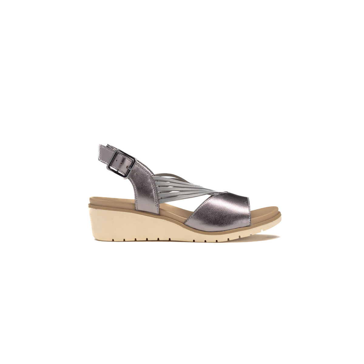 Hush Puppies Womens Pewter Everly Leather Shoes