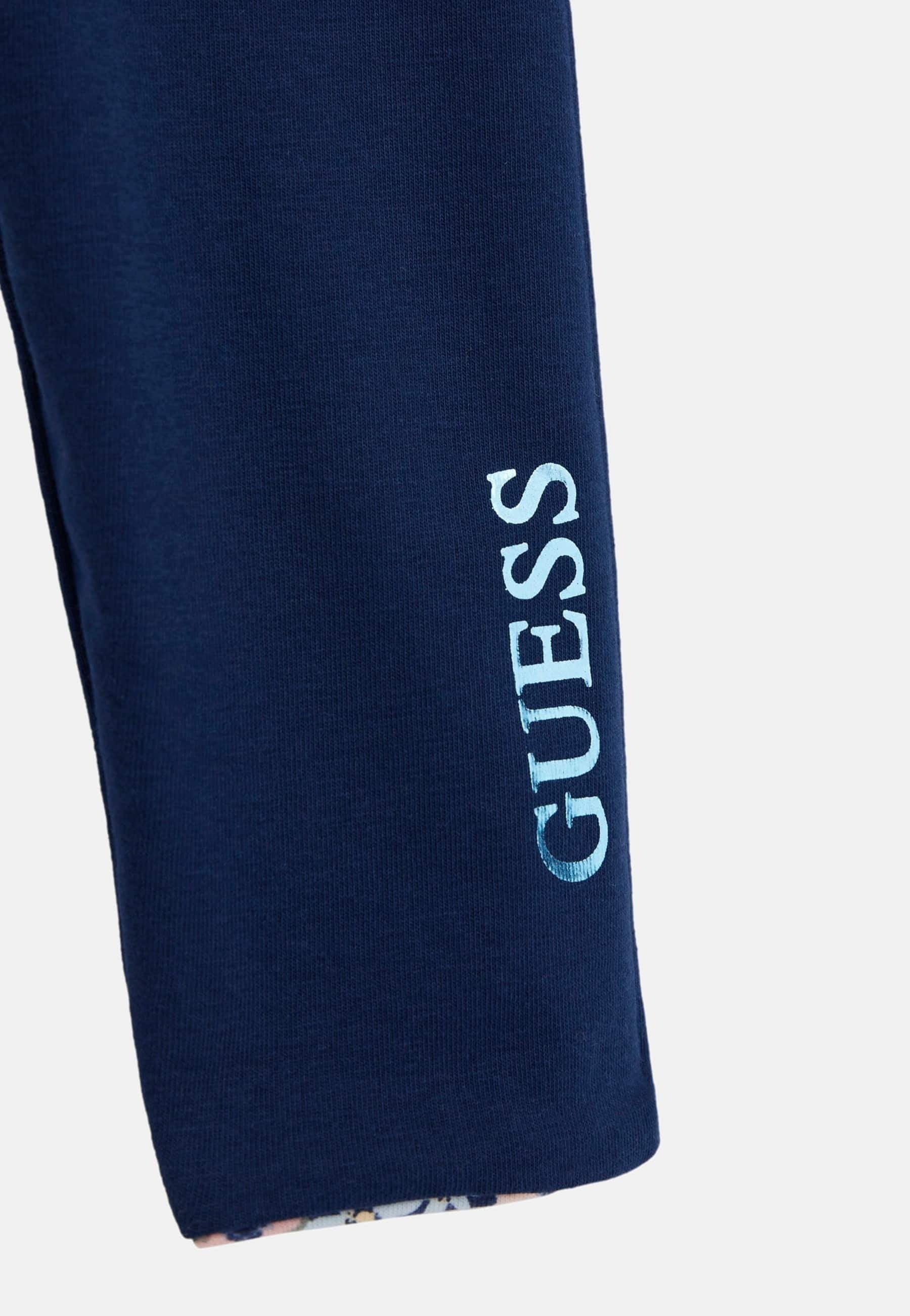 Guess Girls Reversible Leggings In Blue Multi