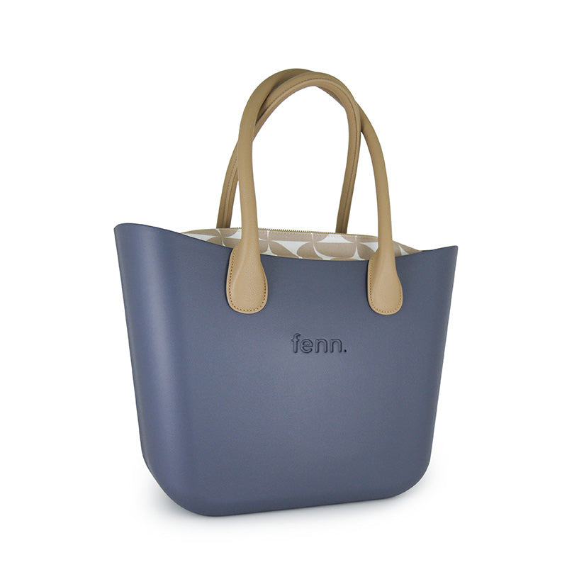 Fenn Light Stone Print Handbag In Navy