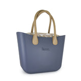 Fenn Light Stone Print Handbag In Navy