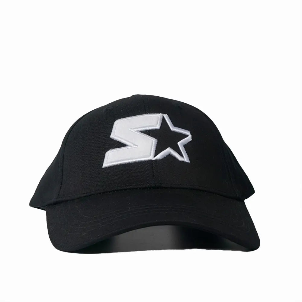 Starter Mens Flat Peak Cap In Black & White