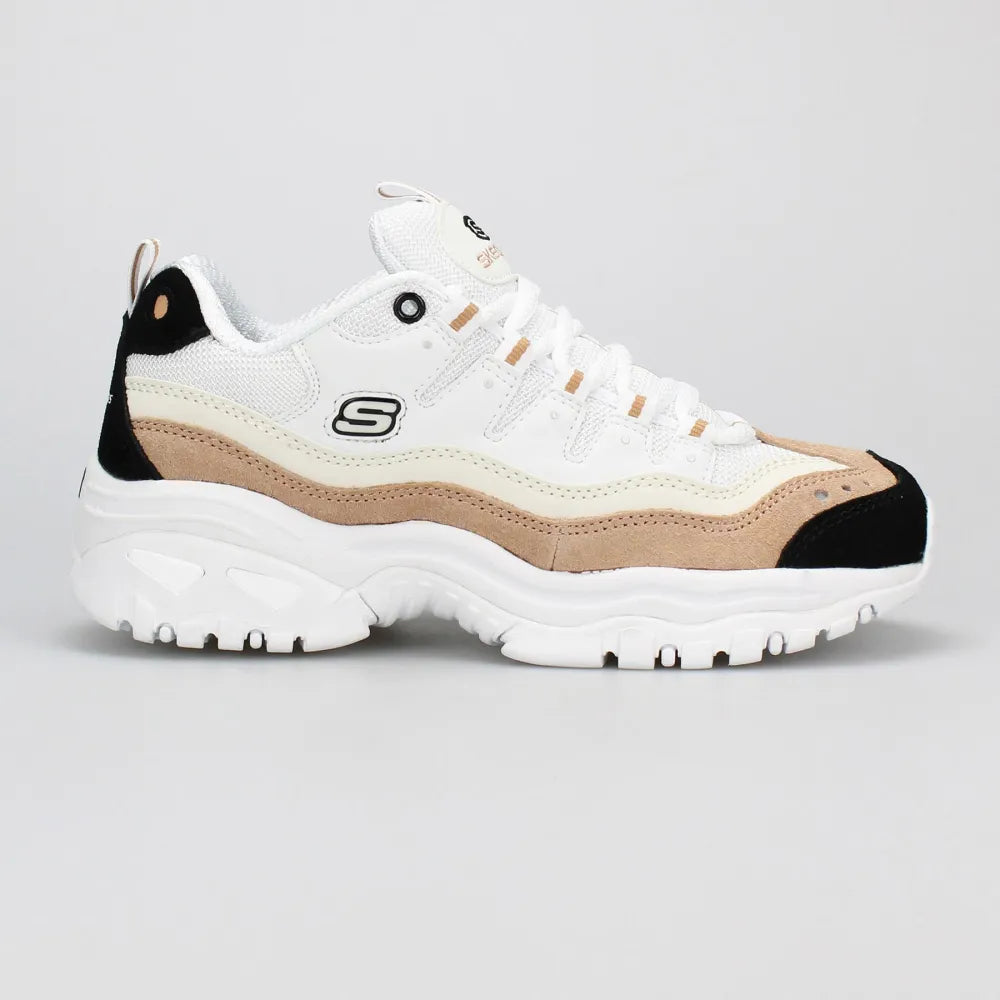Skechers Womens Energy Sunny Wave Shoes In White & Beige