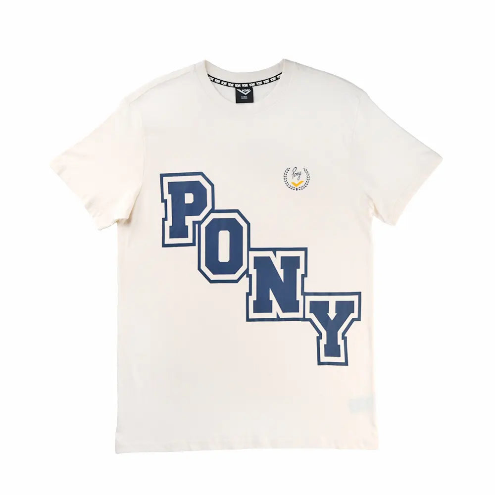 Pony Mens Uni T-Shirt In Beige & Navy