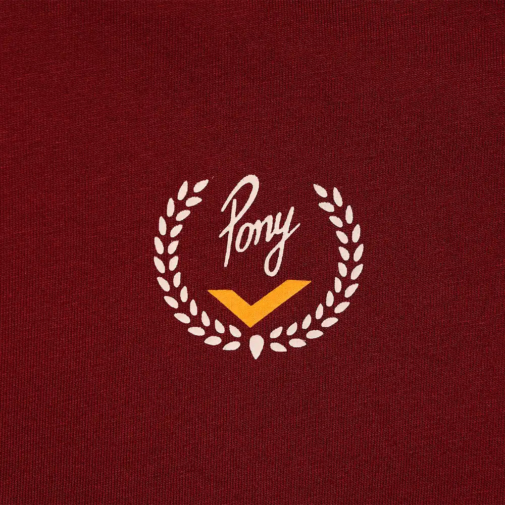 Pony Mens Uni T-Shirt In Maroon & Beige