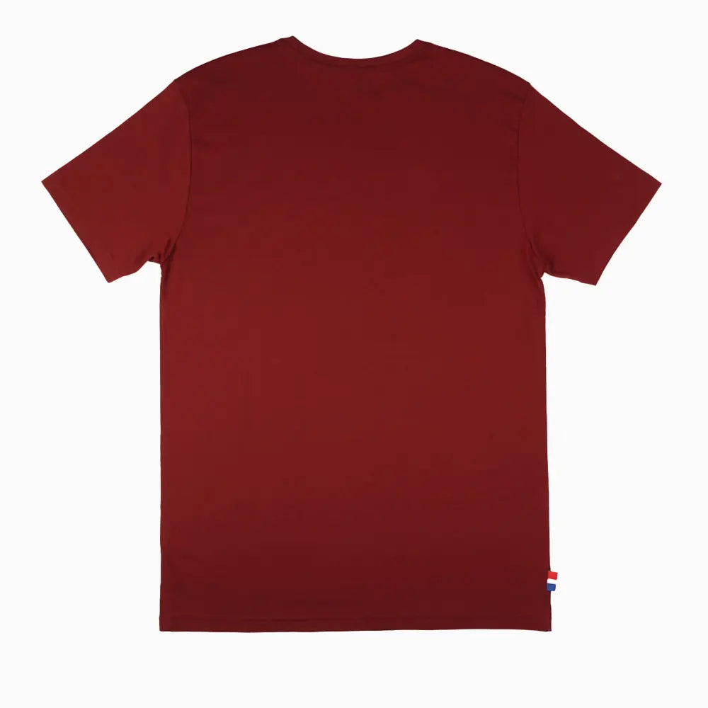 Pony Mens Block Logo V-Neck T-Shirt In Maroon