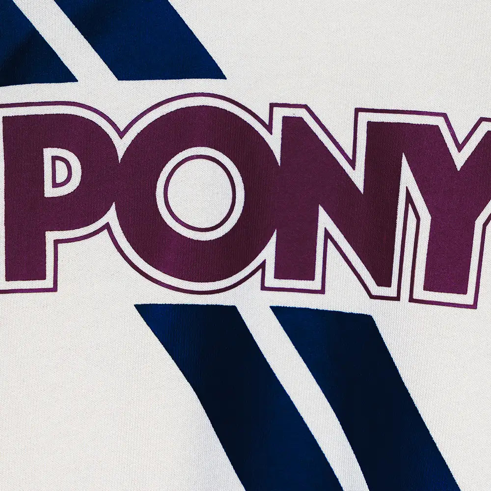 Pony Mens 80's Style Crew Neck Sweatshirt In Beige & Navy