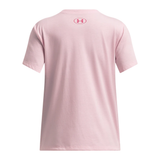 Under Armour Girls Bubble Wordmark Short Sleeves T-Shirt In Pink