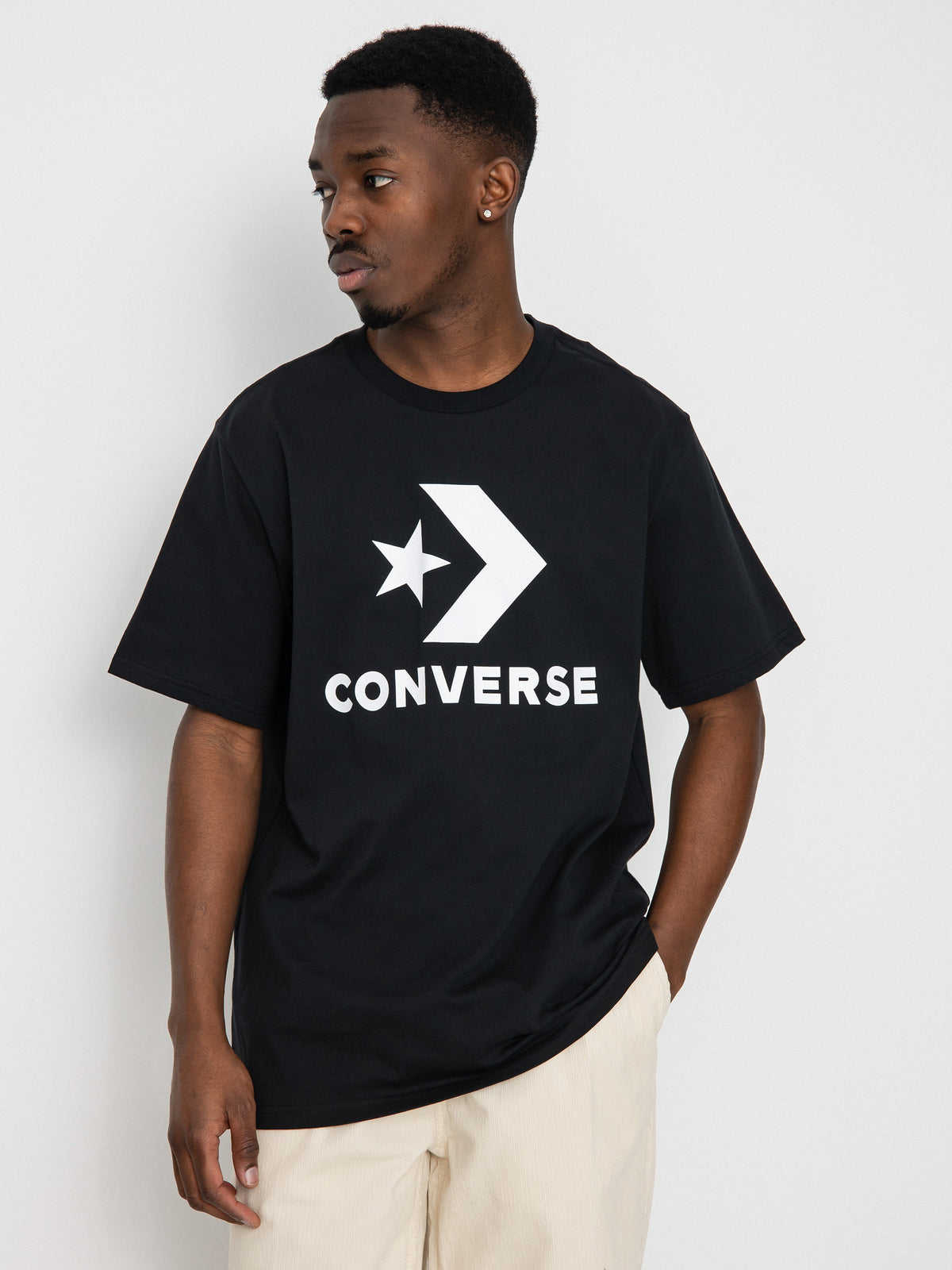 Converse Mens Star Chev Logo T-shirt In Black