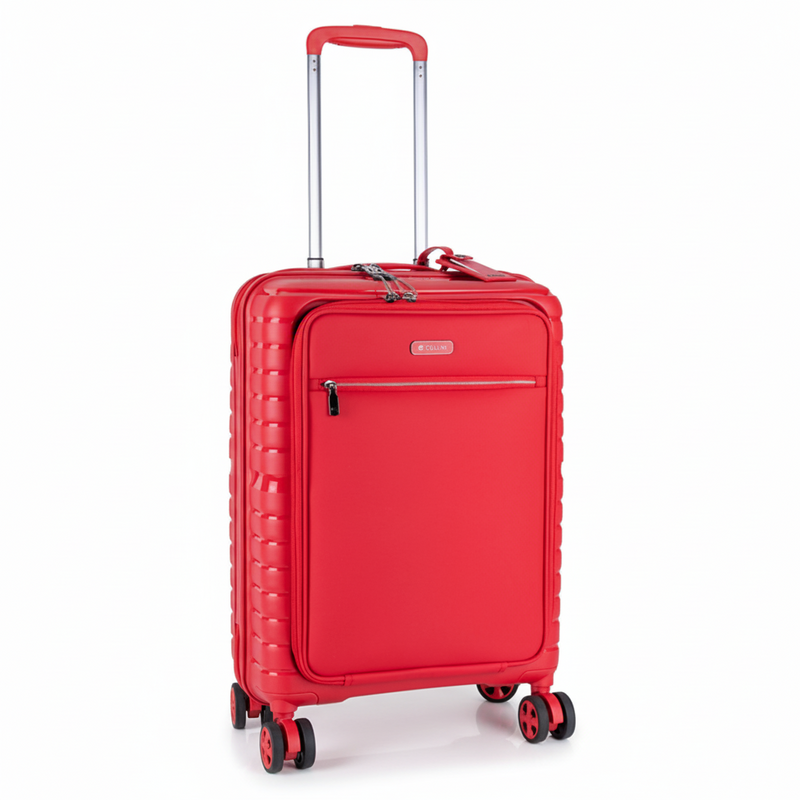 Cellini Bizlite Front Opening Carry On Trolley Case In Red