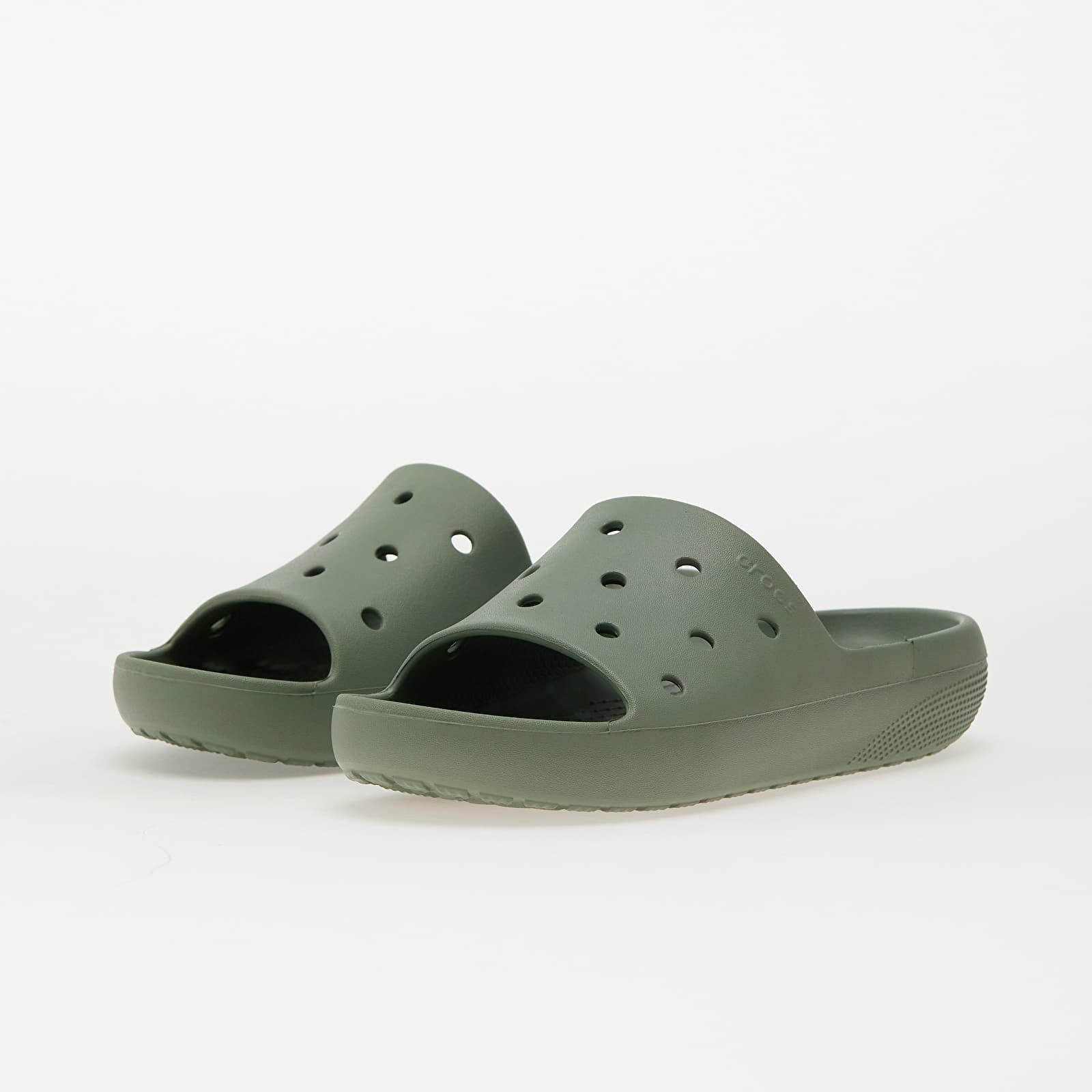 Crocs Unisex Classic V2 Slides In Moss