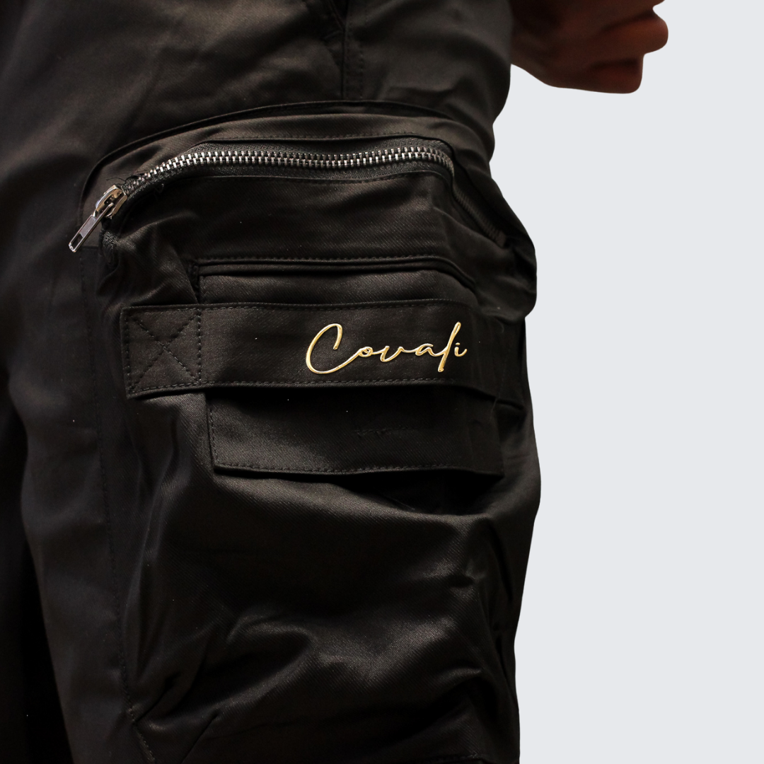 Covali Mens Cargo Shorts In Black