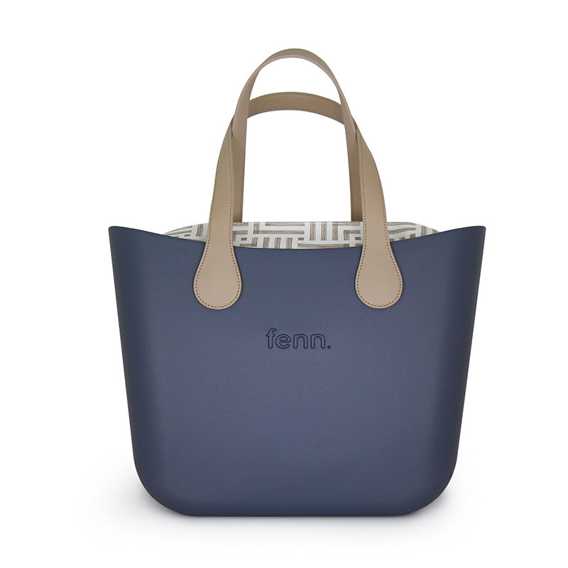 Fenn Collection Original Tote Bag In Denim/Gold/Light Stone