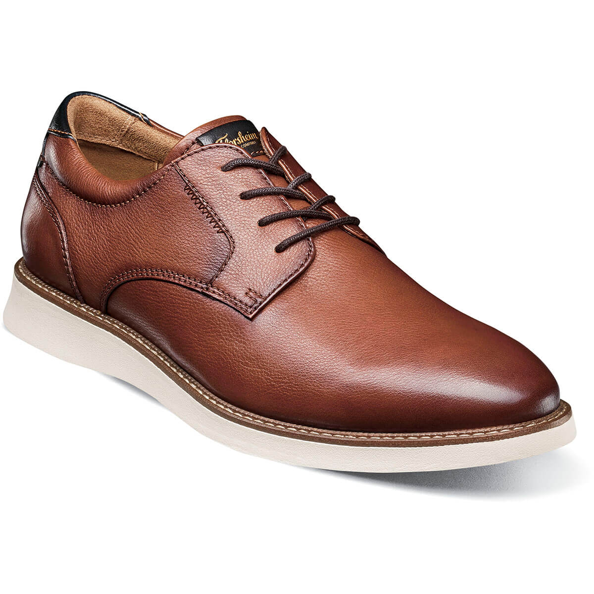 Floshiem Mens Launch Plain Toe Cognac Shoes