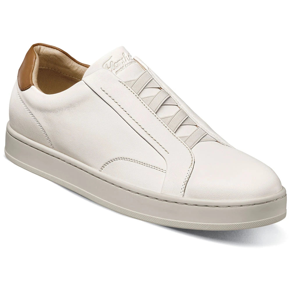 Florsheim Mens Monopoli Elastic Lace To Toe Sneaker In Cream