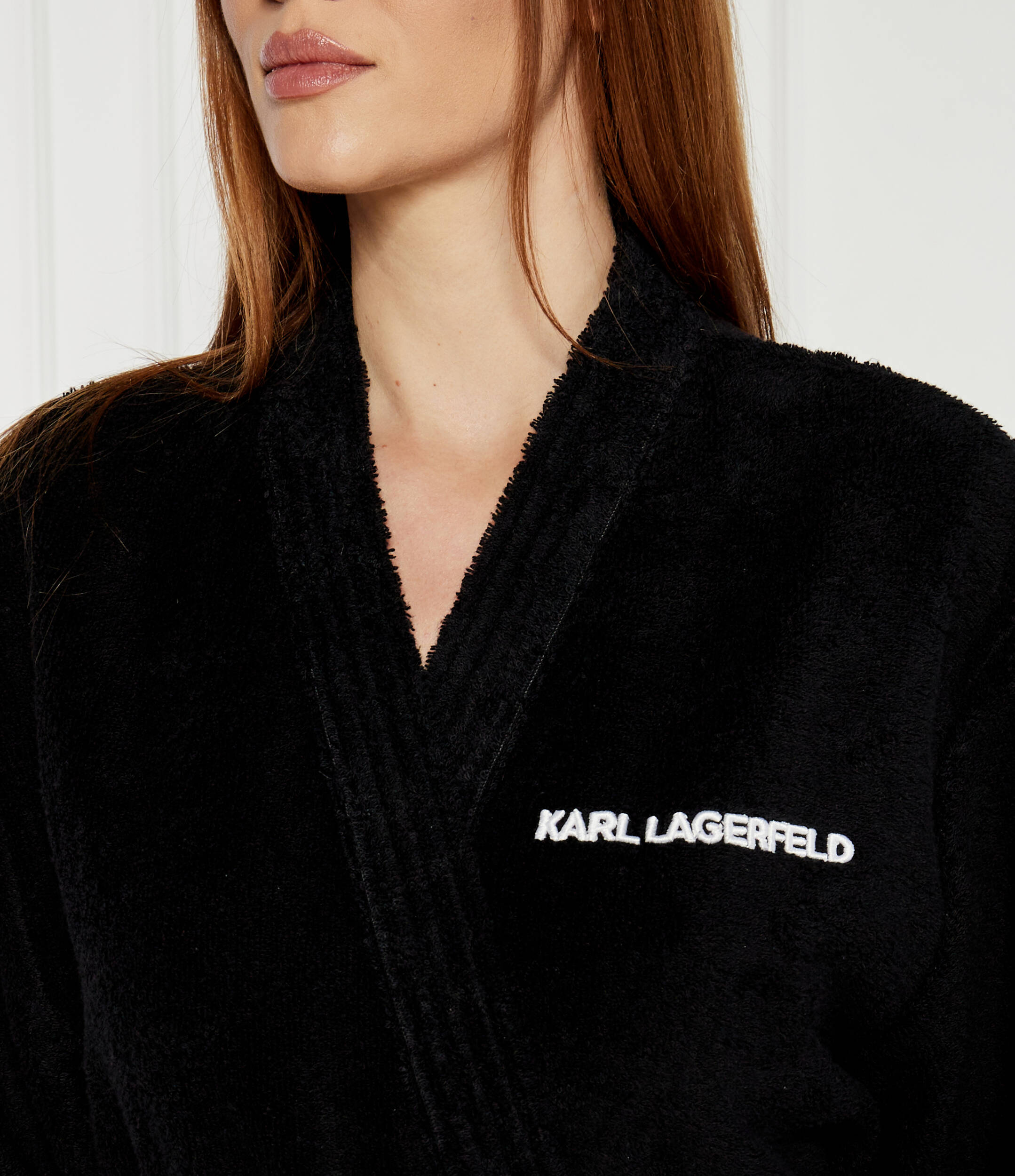 Karl Lagerfeld Unisex Ikonik 2.0 Bathrobe In Black