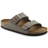 Brikenstock Arizona Mens Birko Flor Nubuck Sandal In Stone