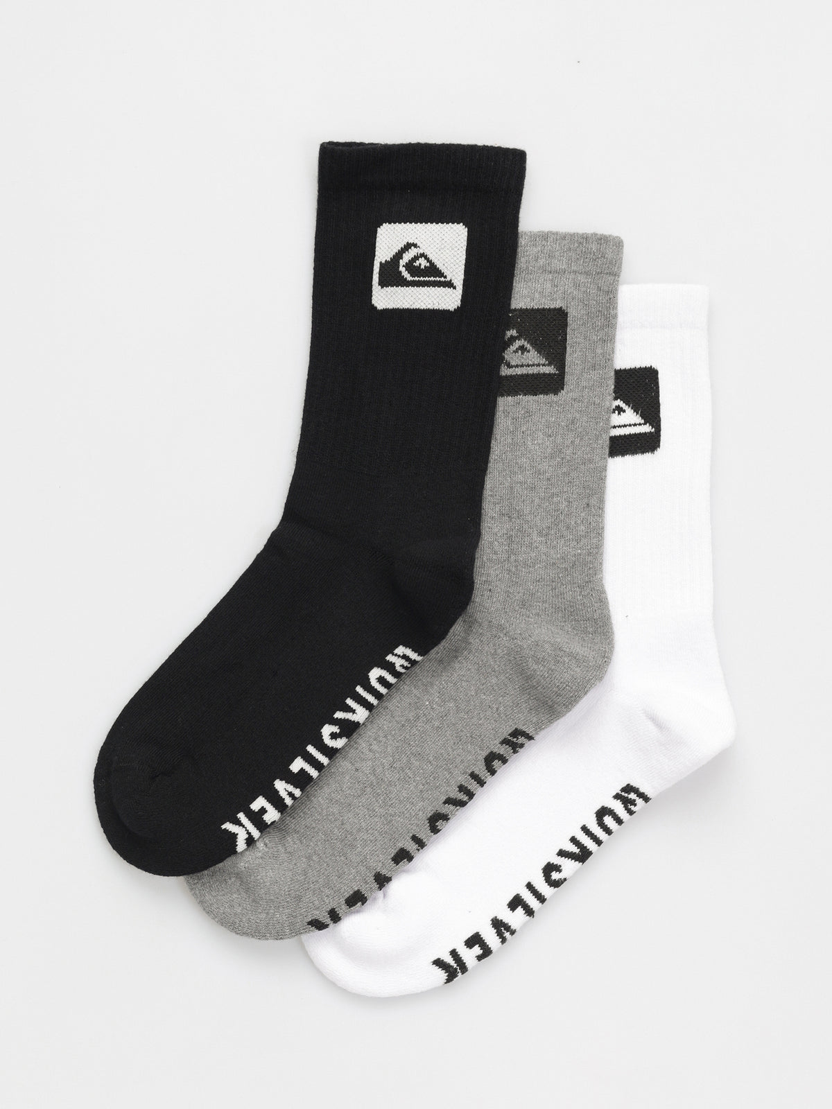 Quiksilver Mens 3 Pack Crew Socks In Black