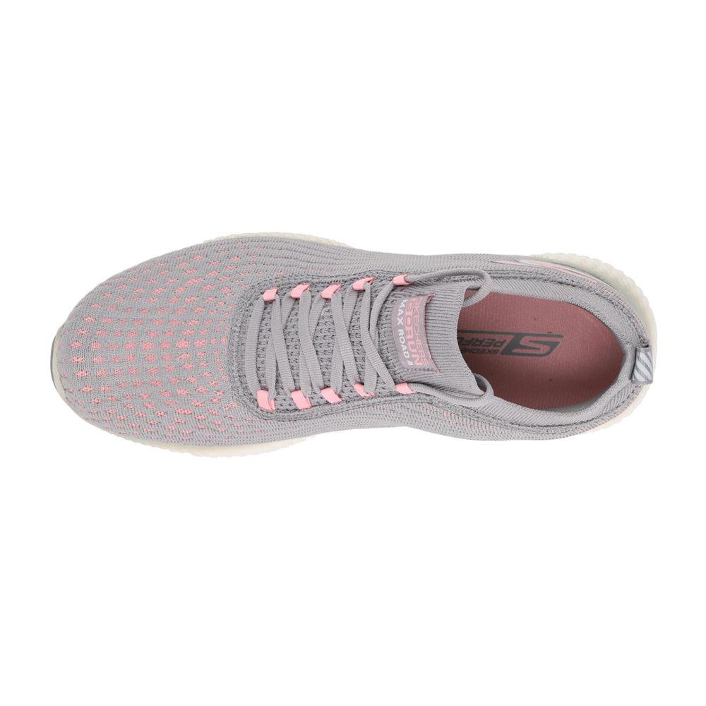 Skechers Womens Max Road 4 Shoes In Grey & Pink