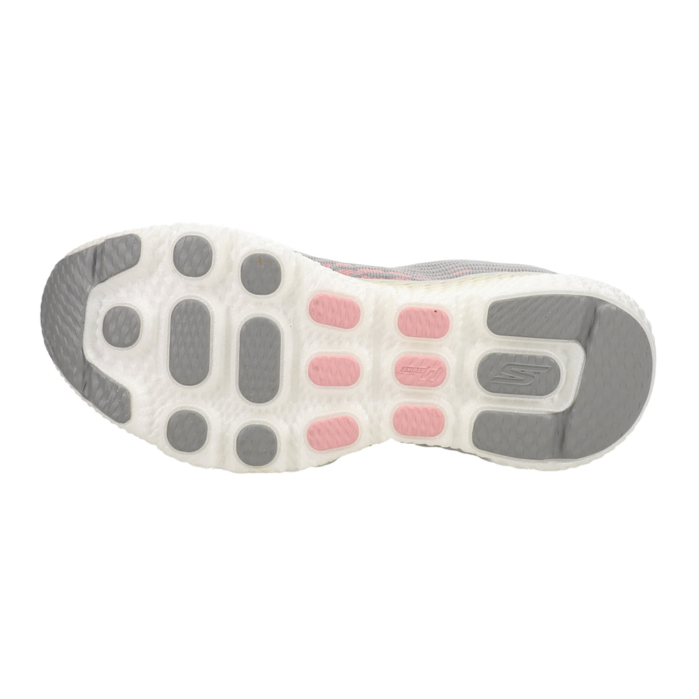 Skechers Womens Max Road 4 Shoes In Grey & Pink