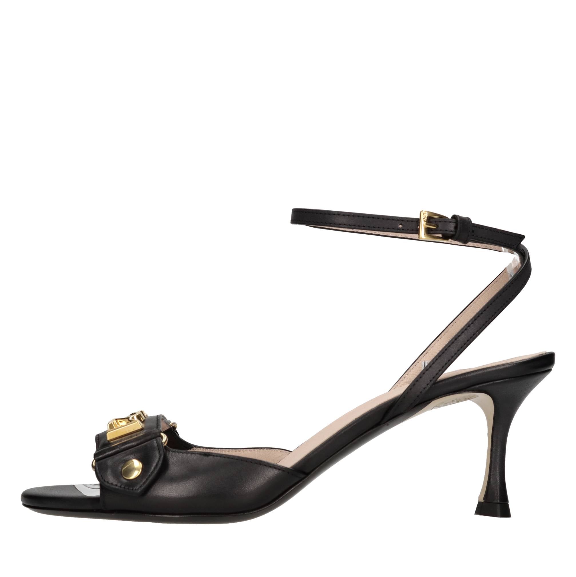 N°21 Womens Logo Lettering Sandal Heel In Black