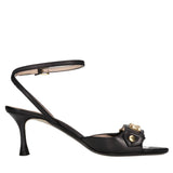 N°21 Womens Logo Lettering Sandal Heel In Black
